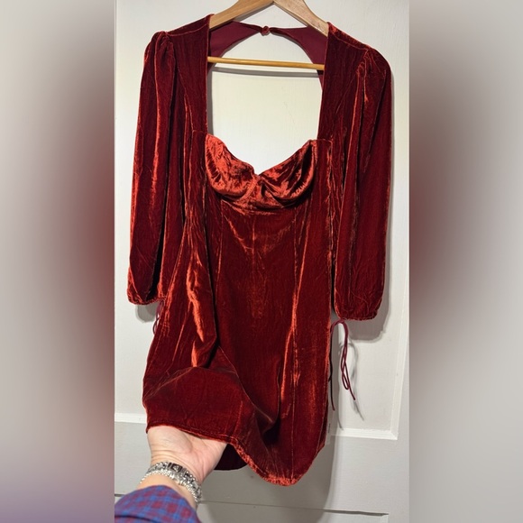 NWT For Love & Lemons Nadine Velvet Mini Dress Size XS - Picture 6 of 10